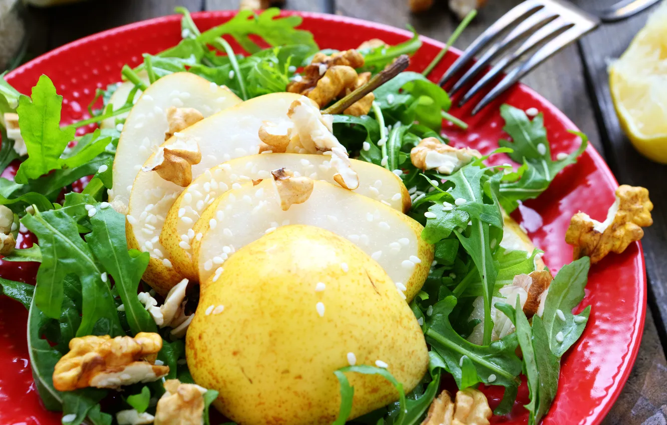 Photo wallpaper greens, nuts, pear, nuts, sesame, pears, sesame, the greens