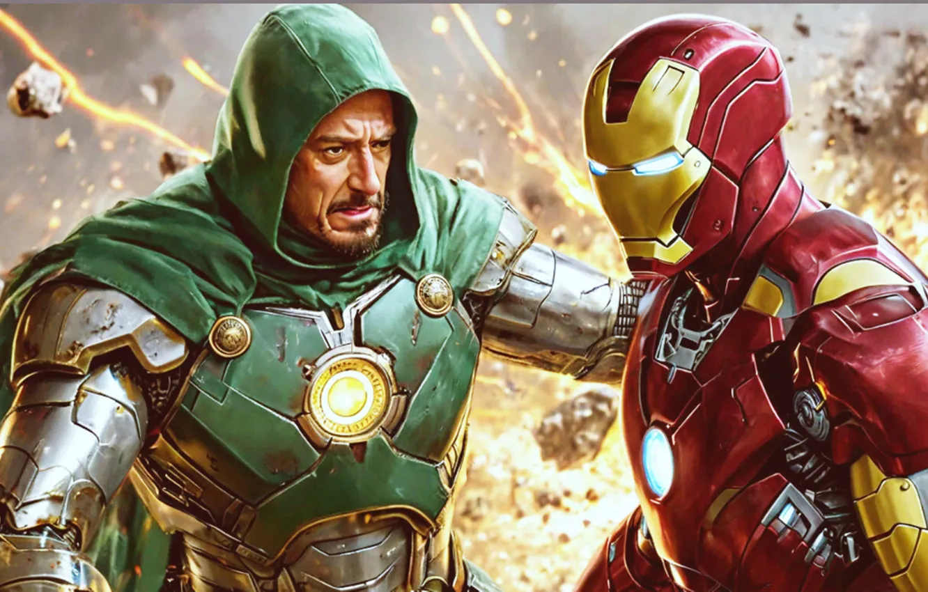 Photo wallpaper iron man, comic, The Avengers, Dr. doom