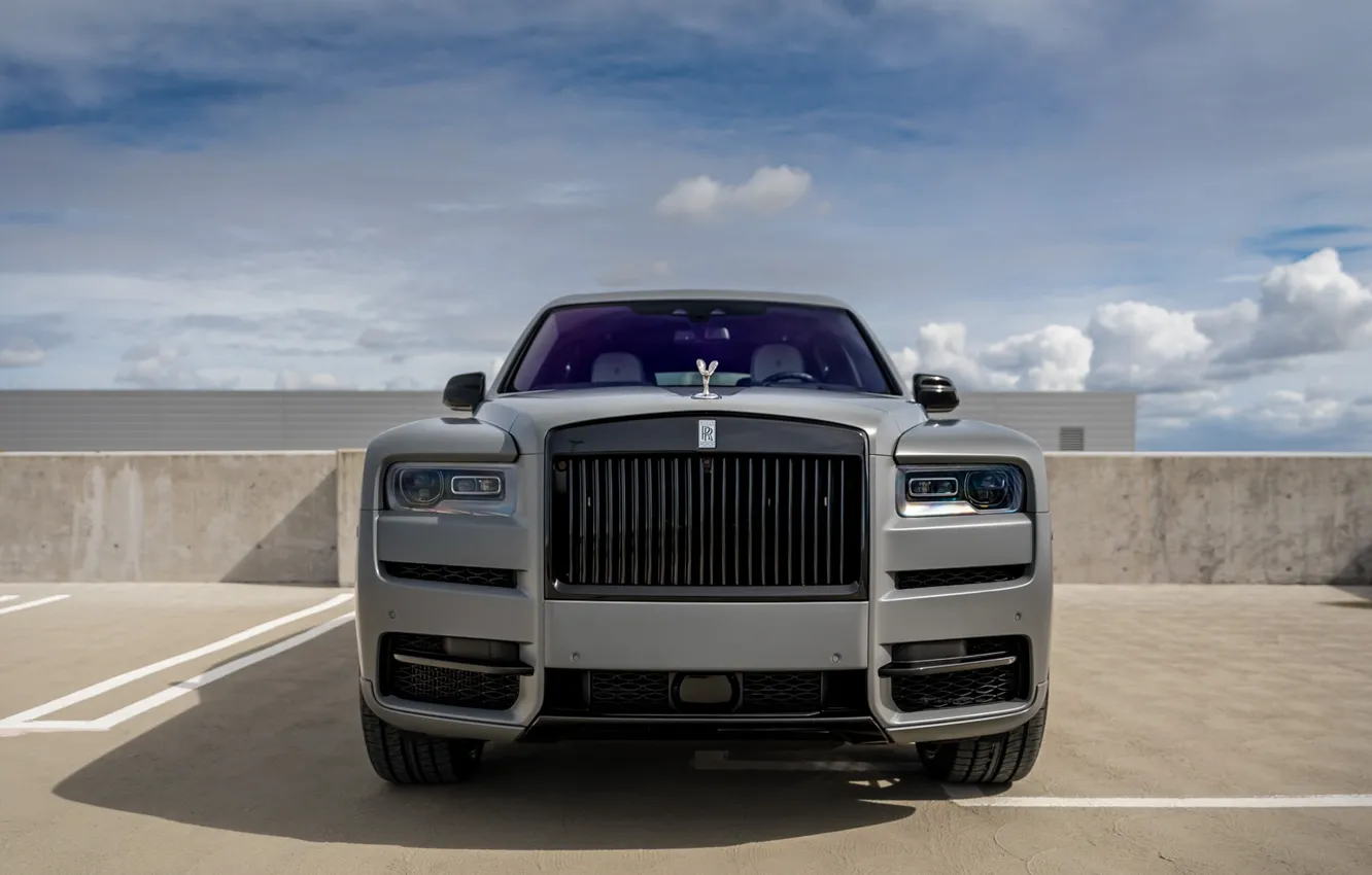 Photo wallpaper Rolls Royce, Front, Face, Graphite, Cullinan, Luxury SUV