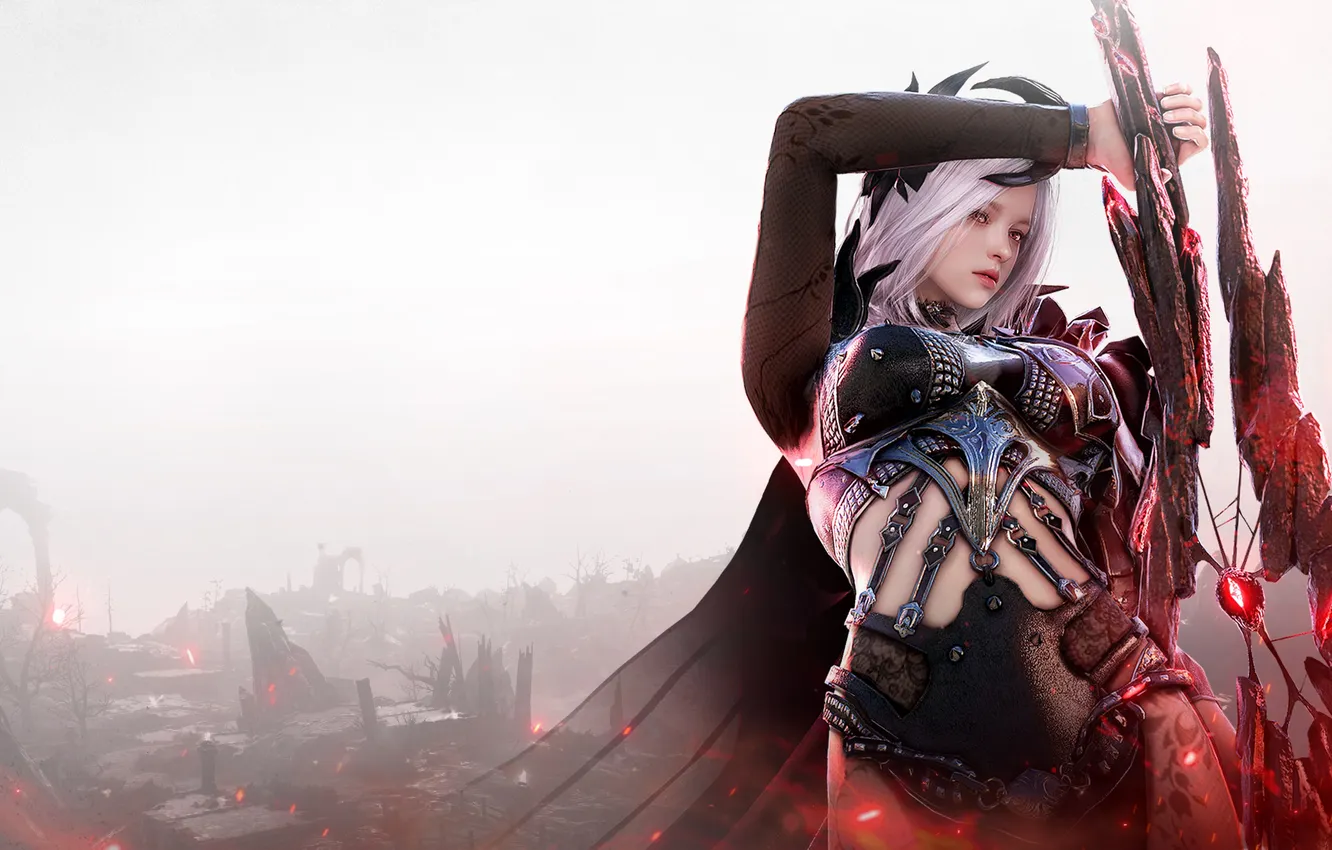 Photo wallpaper Female warrior, Sword, Black Desert