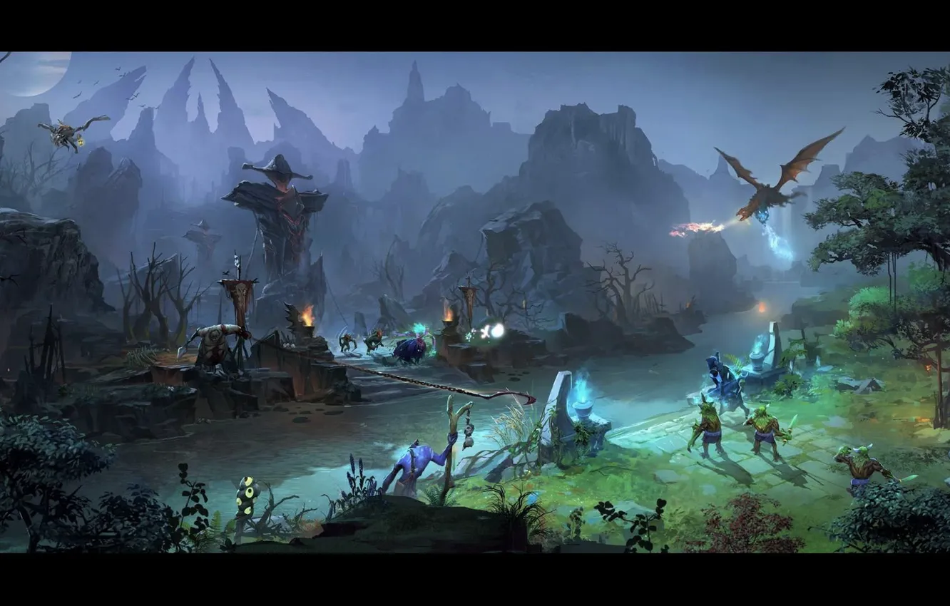 Photo wallpaper pictures, picture, middle, screen, hero, dota 2, reborn, maps