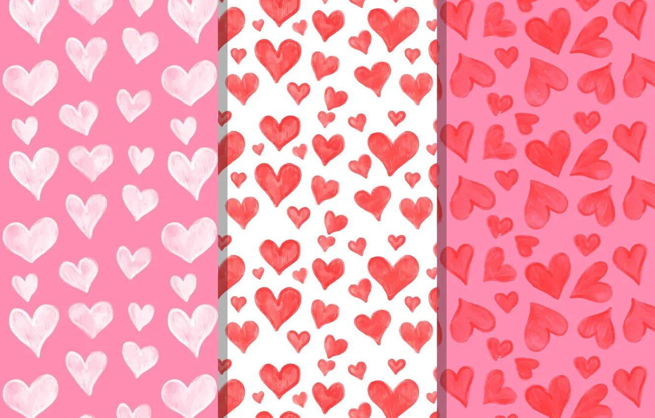 Photo wallpaper white, background, pink, texture, hearts