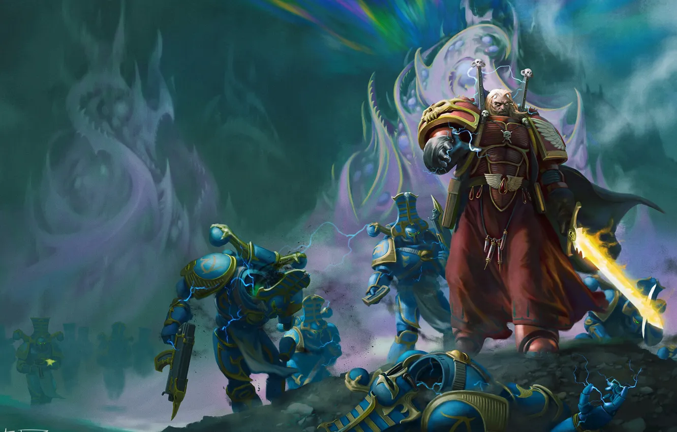 Photo wallpaper chaos, space marines, book, Warhammer 40 000, Black Library, Blood Angel, Thousand Sons, Mephiston: City …