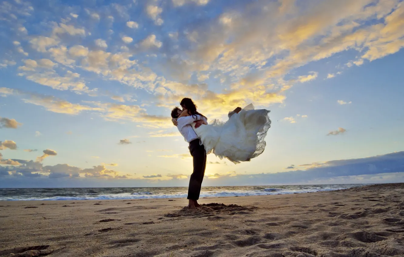 Photo wallpaper wedding, bride, groom