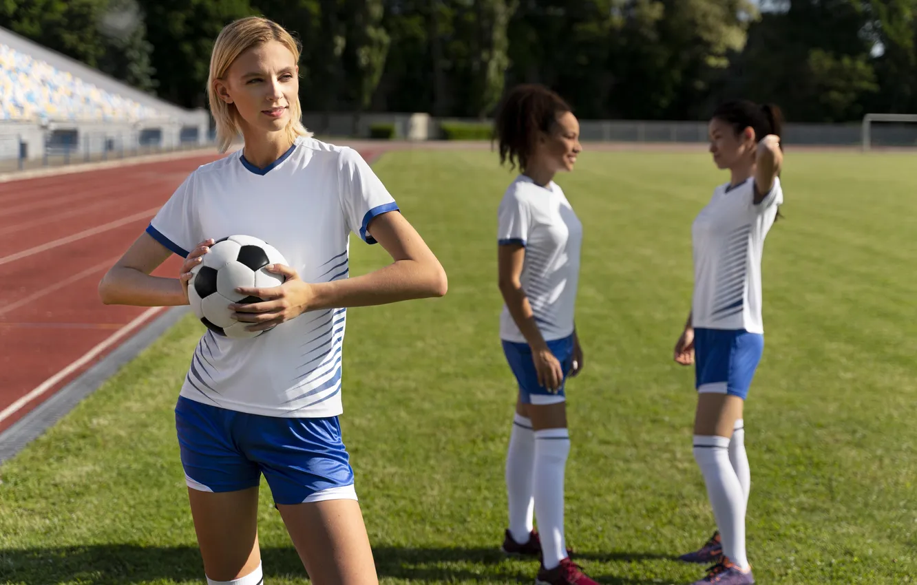 Photo wallpaper football, women, Team, playing