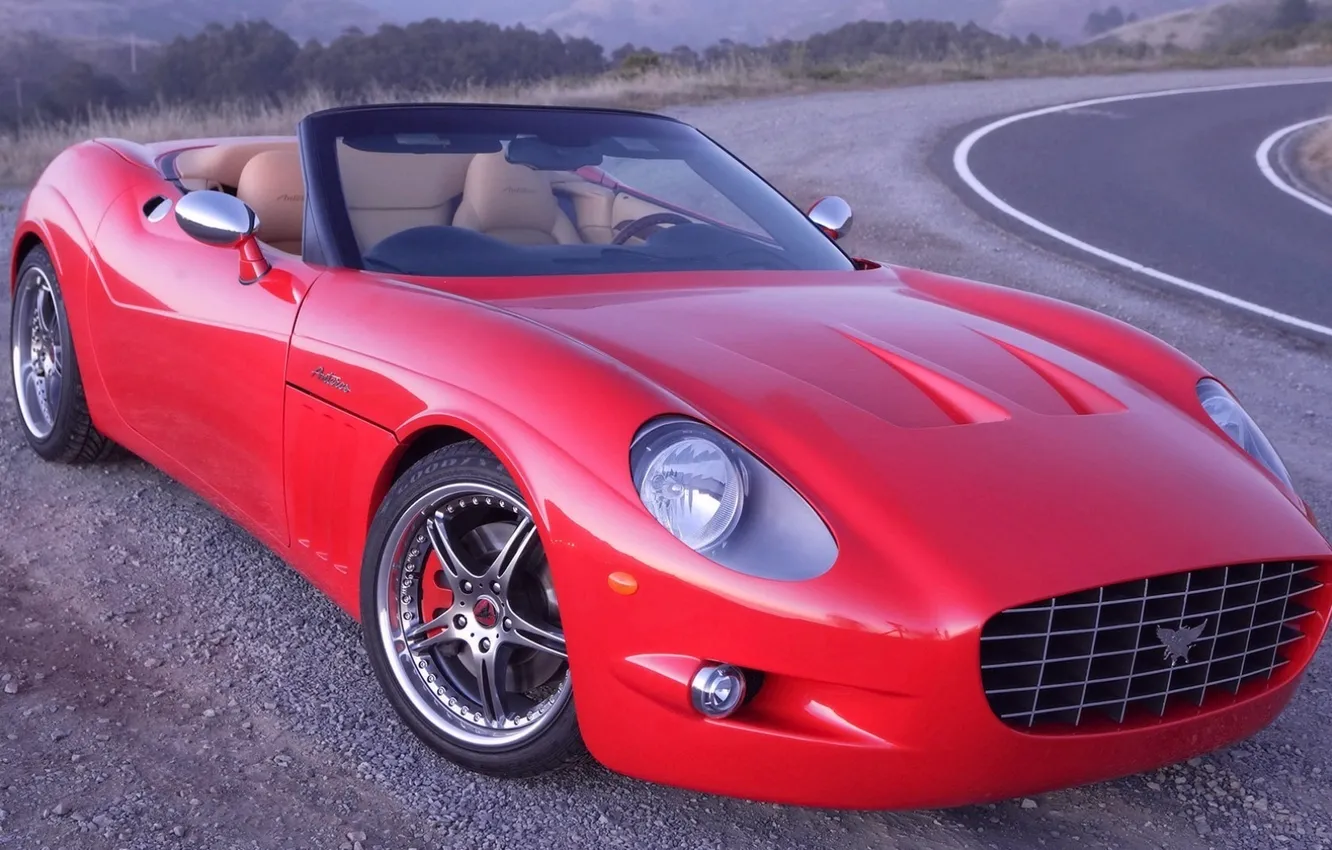 Photo wallpaper road, red, Sports car, ANTEROS
