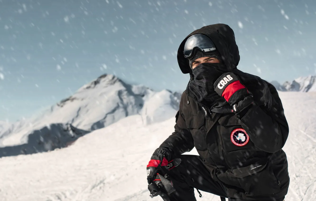 Photo wallpaper snow, mountains, storm, Artem Revutsky, Artem Revutsky, canada goose, 2320 meters