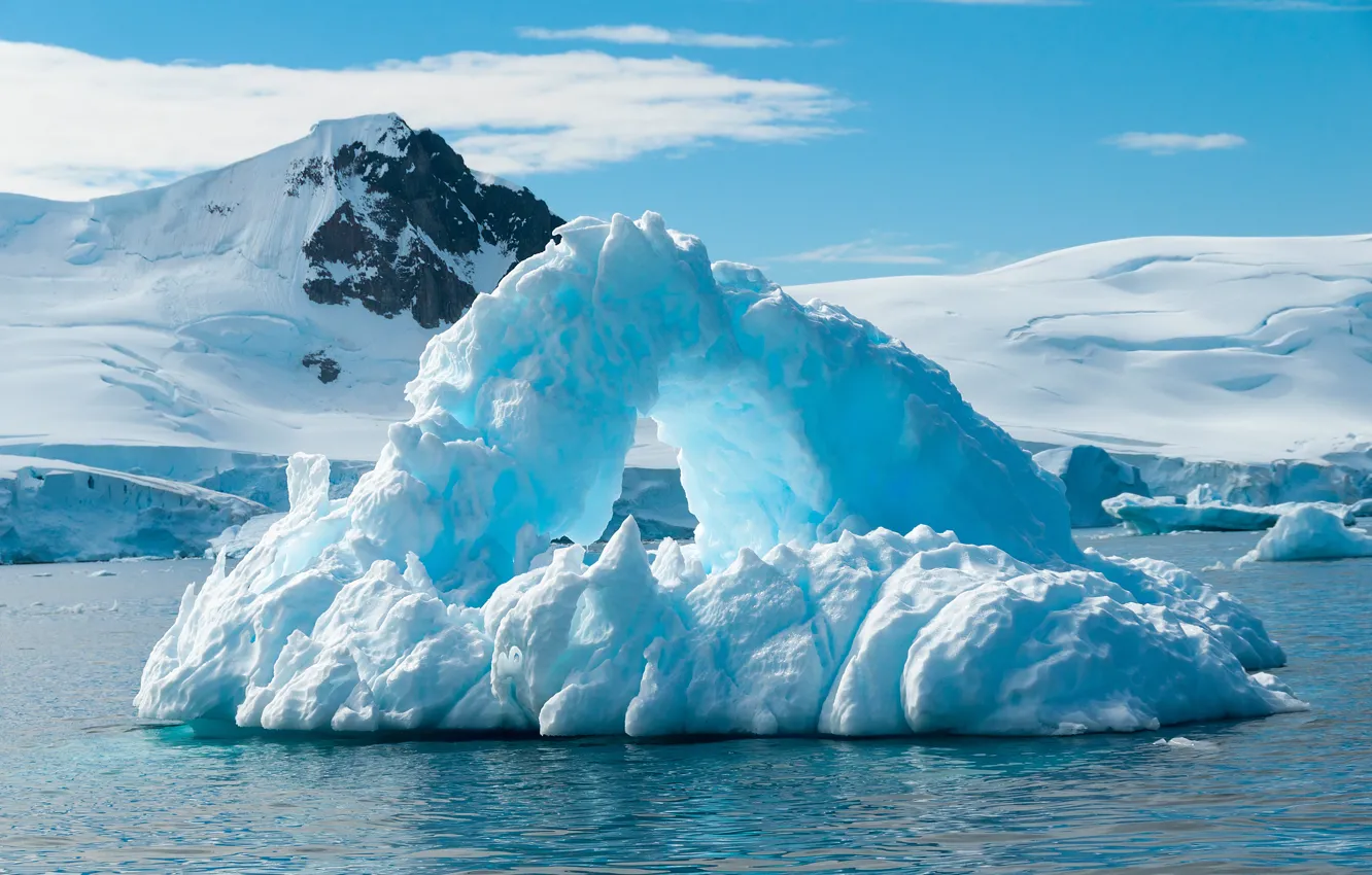 Photo wallpaper ice, iceberg, ice, North, sea, winter, snow, sun