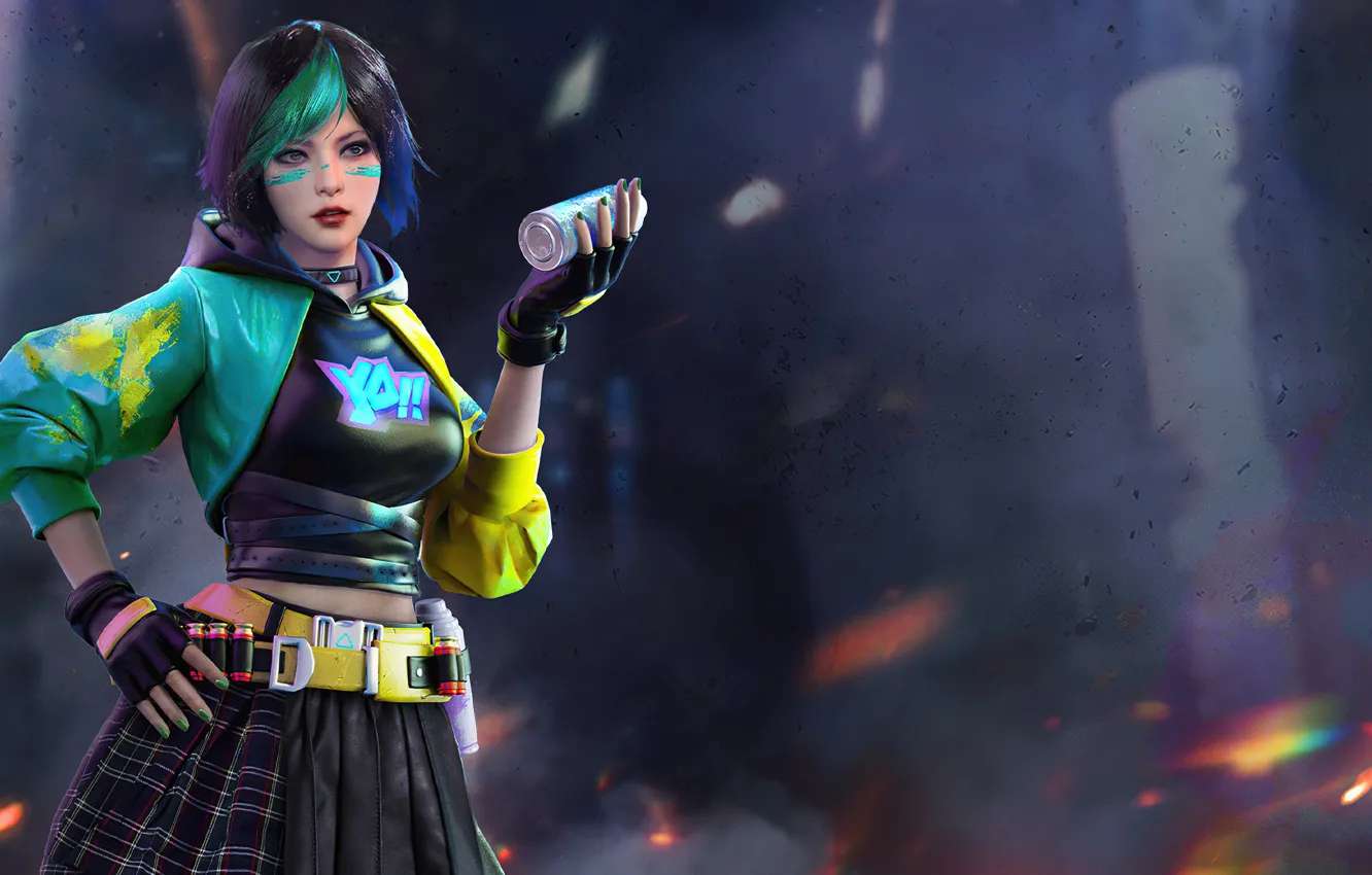 Photo wallpaper girl, the game, jacket, game, gesture, characters, bokeh, Kelly