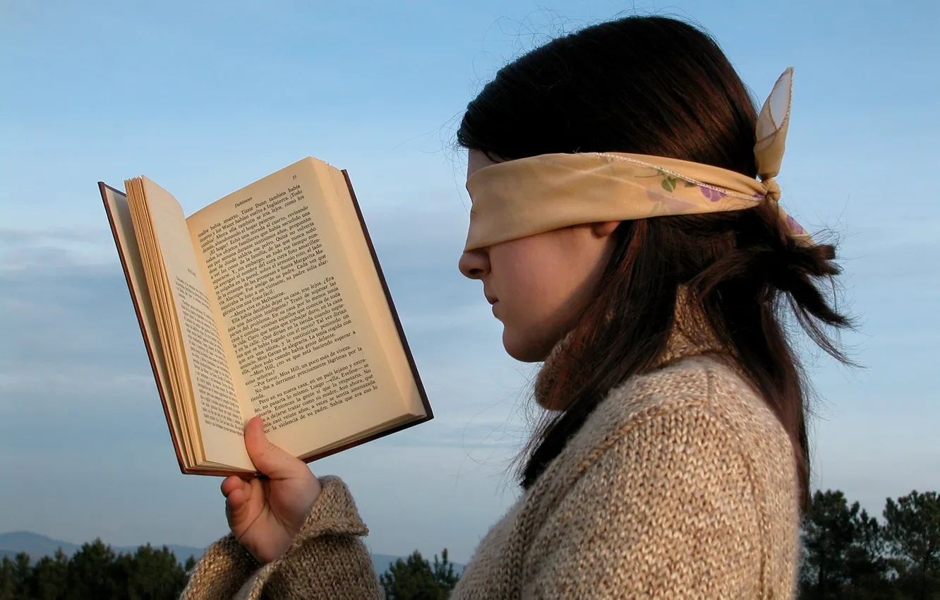 Photo wallpaper leaves, book, headband, page