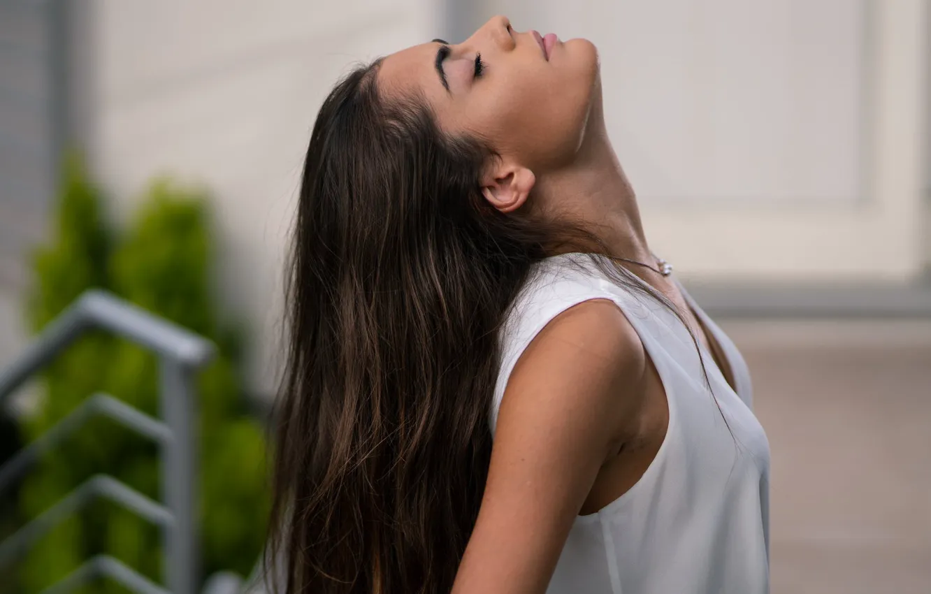 Photo wallpaper girl, face, pose, hair, portrait, Marco Squassina, Sofia English