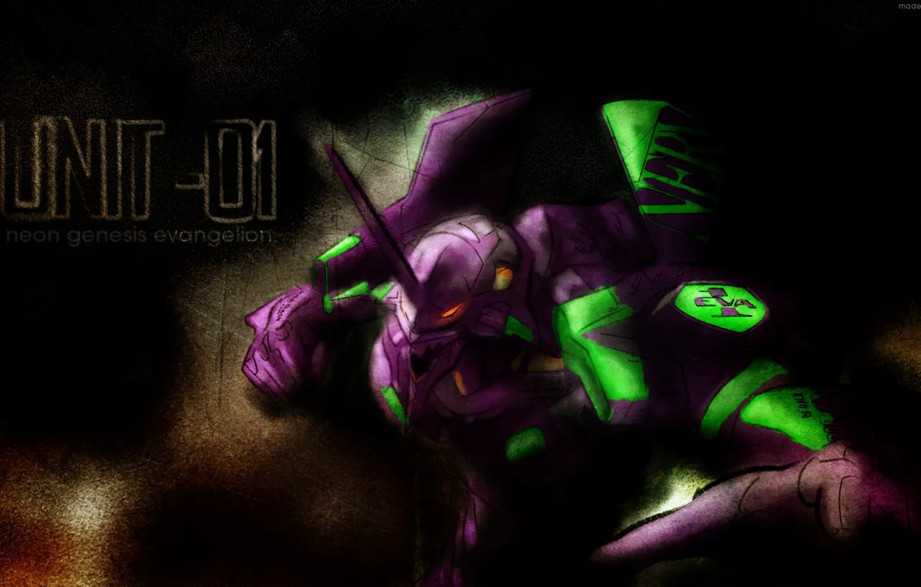 Photo wallpaper weapons, power, armor, fist, Neon genesis evangelion, combat robot, UNIT-1