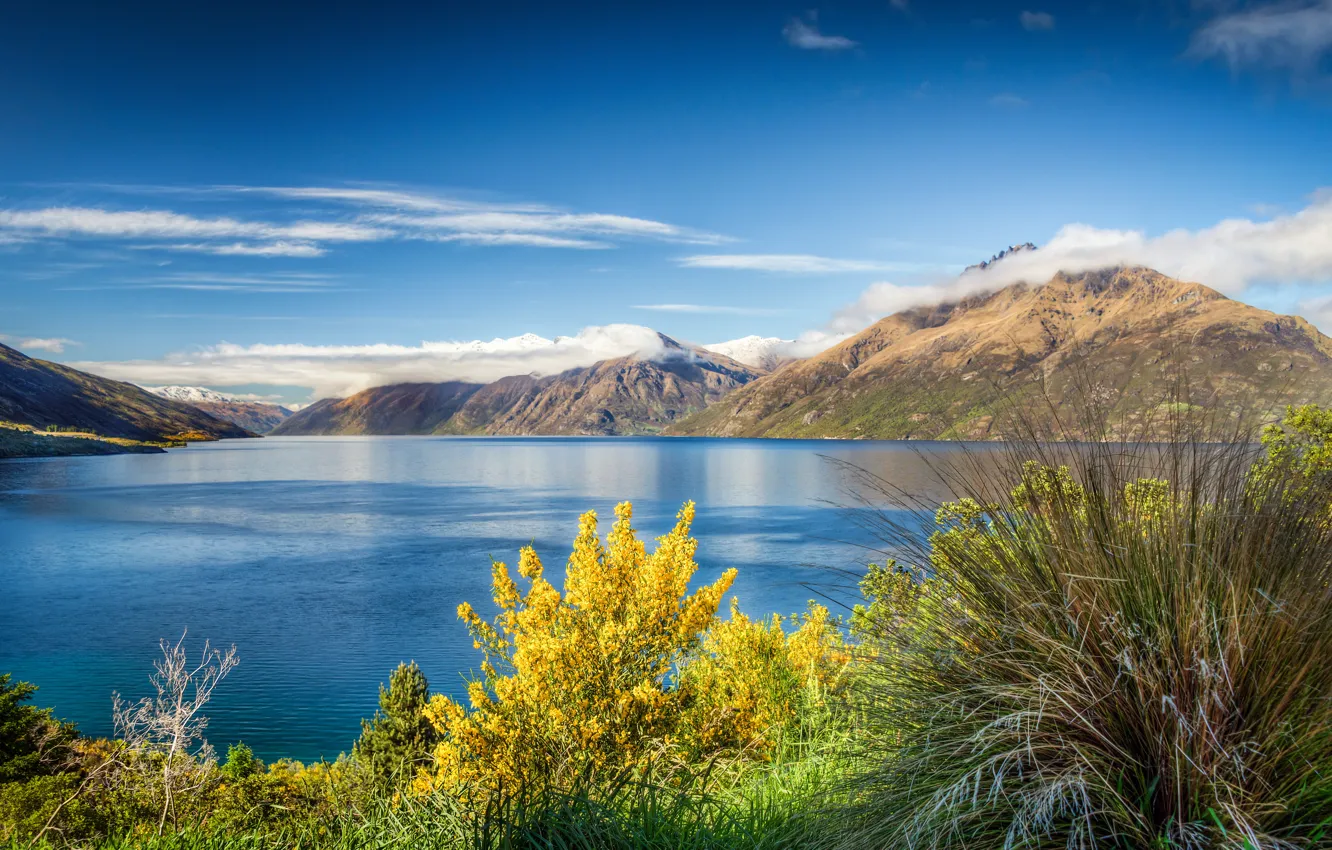 Photo wallpaper the sky, mountains, lake, New Zealand, New Zealand, Lake Wakatipu, Wakatipu