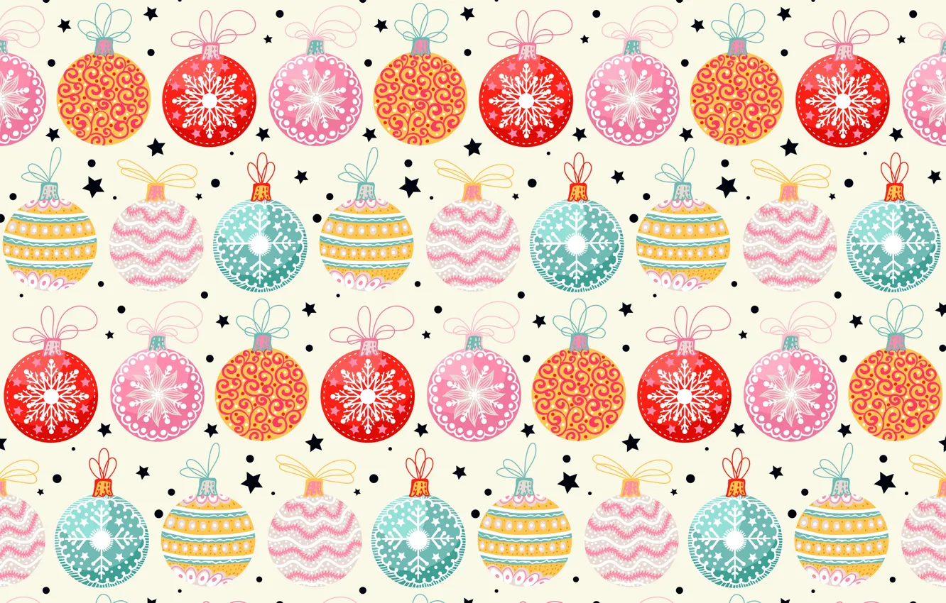 Photo wallpaper decoration, background, balls, pattern, New Year, Christmas, Christmas, balls
