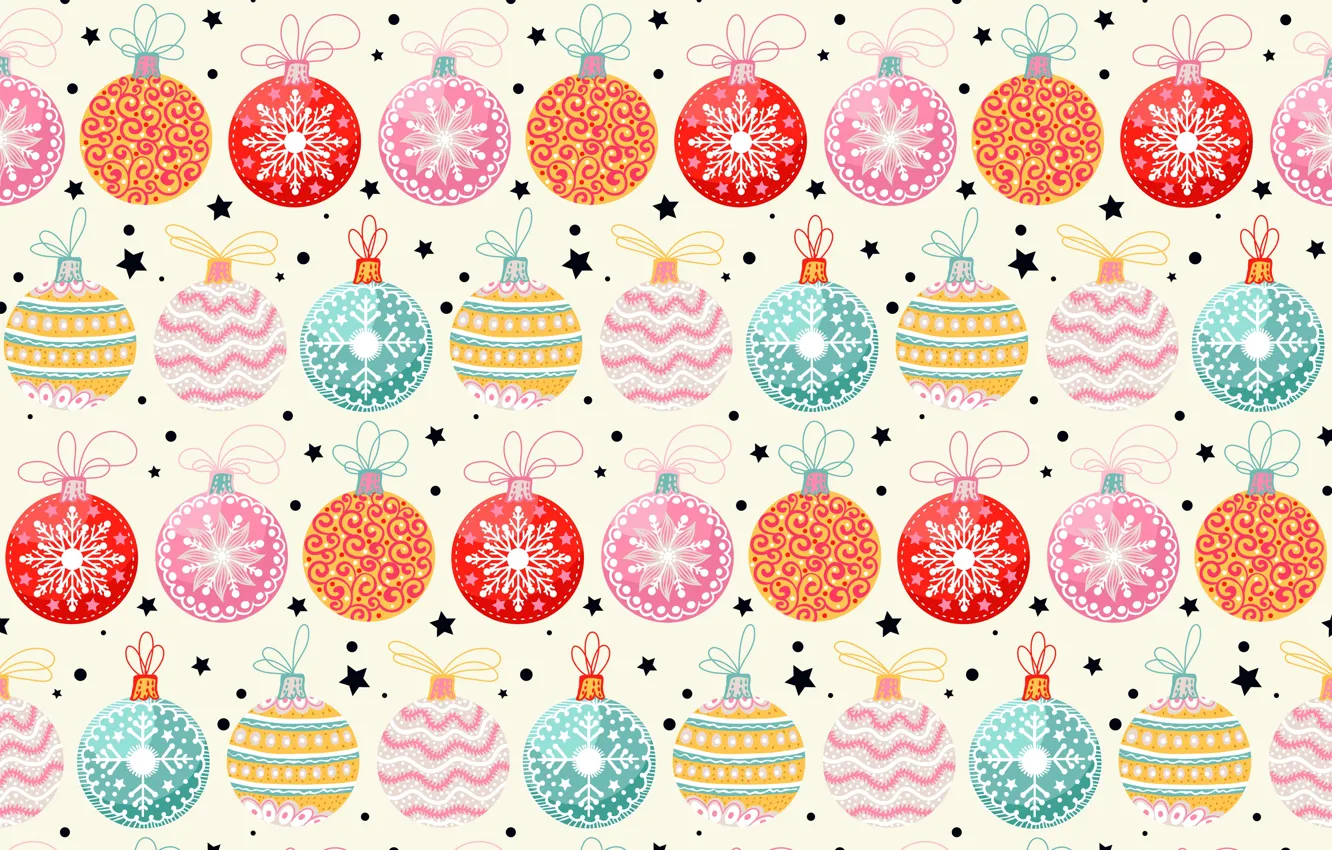 Photo wallpaper decoration, background, balls, pattern, new year, Christmas, Christmas, balls