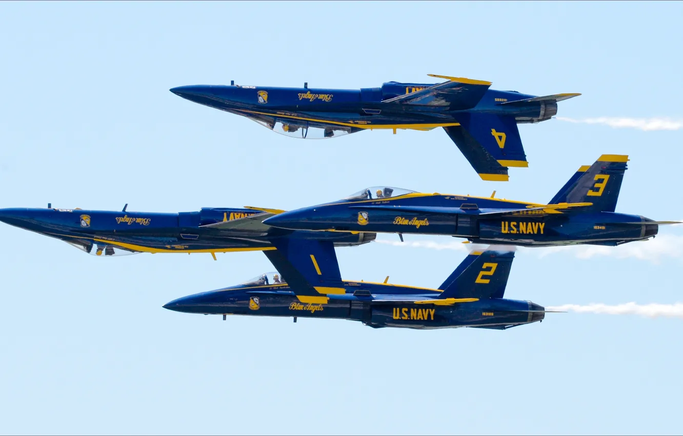 Photo wallpaper USA, for, F-18, Blue Angels