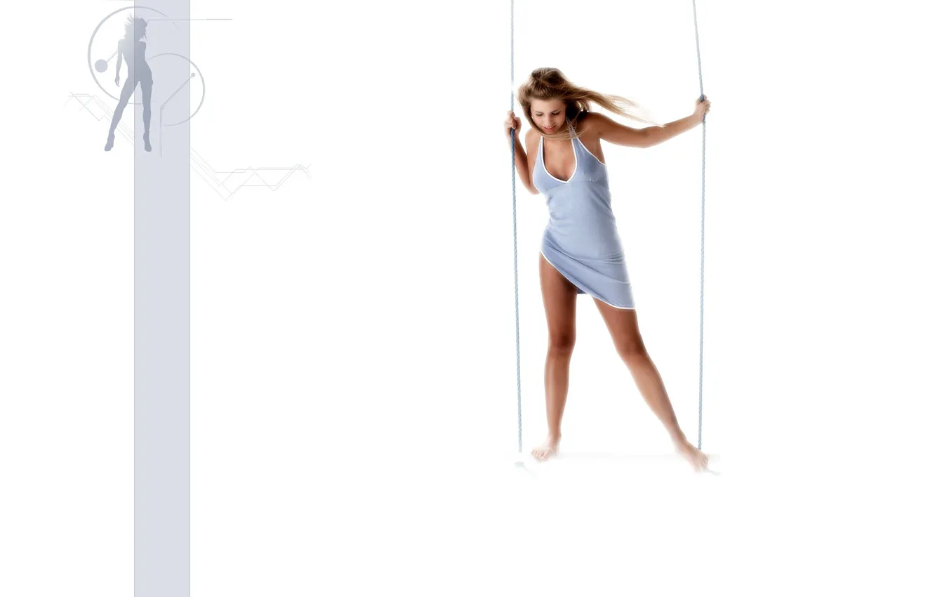 Photo wallpaper women, girl, swing, model