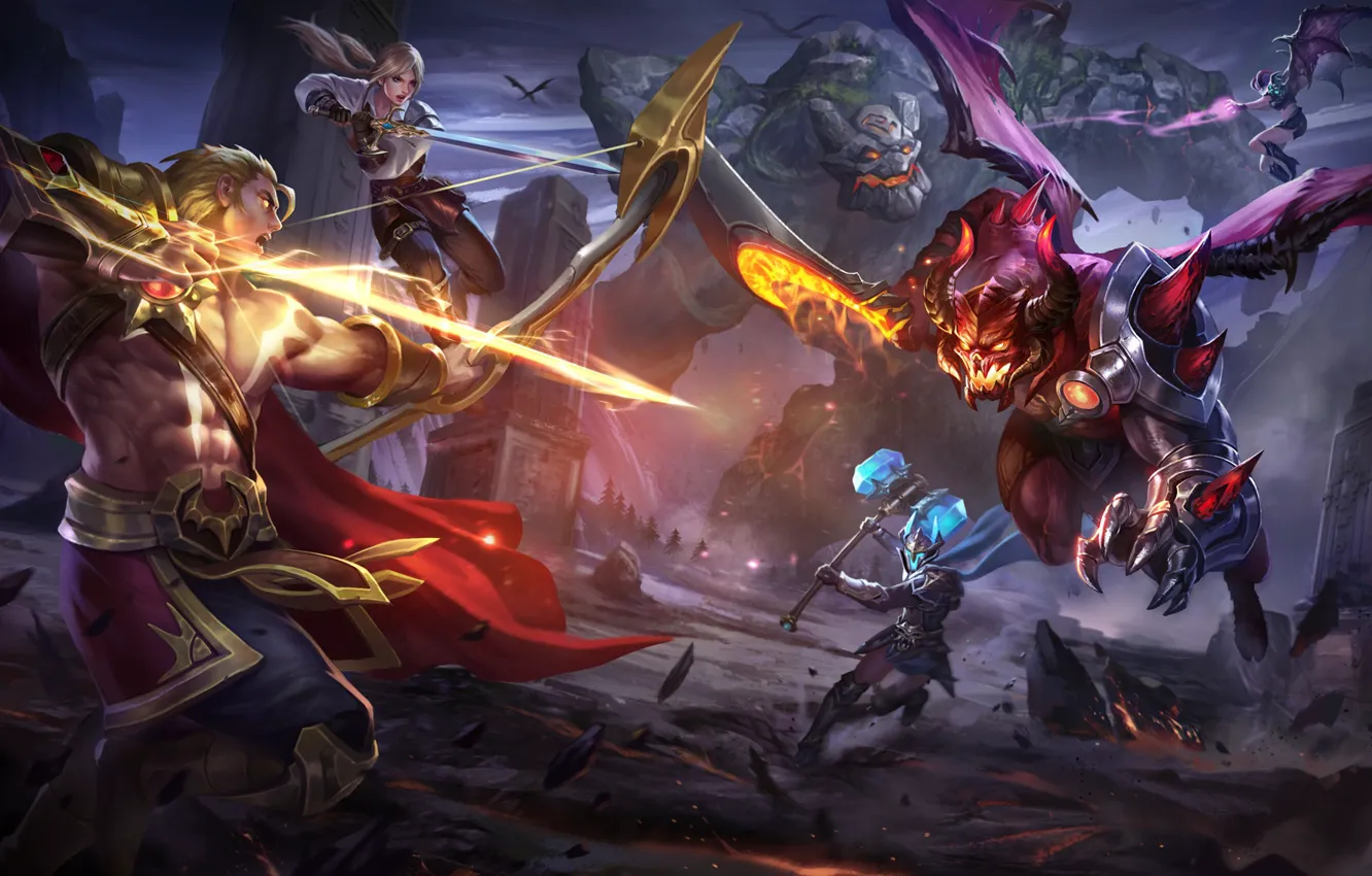 Photo wallpaper the wreckage, attack, armor, battle, rage, clash, the battle, arena
