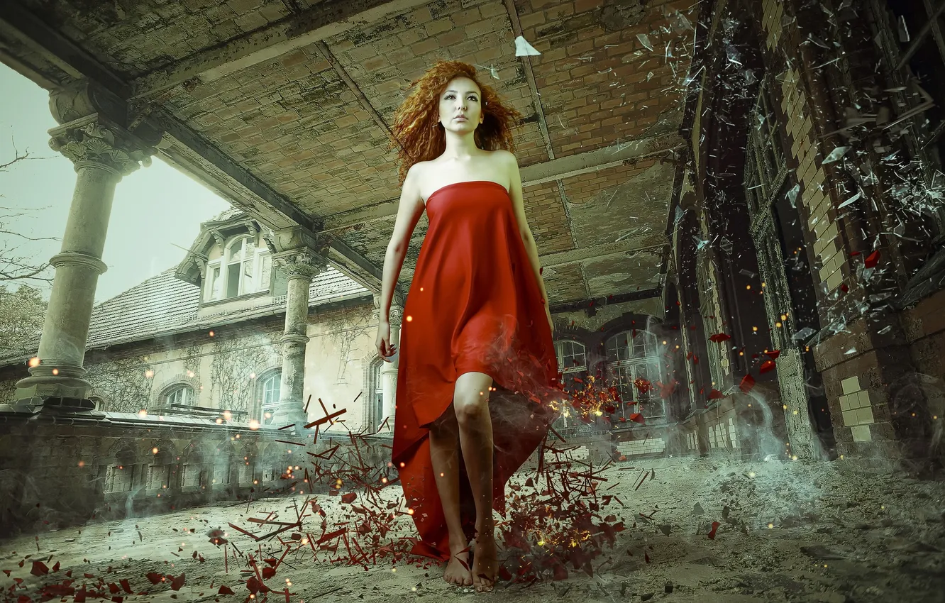 Photo wallpaper girl, pose, background