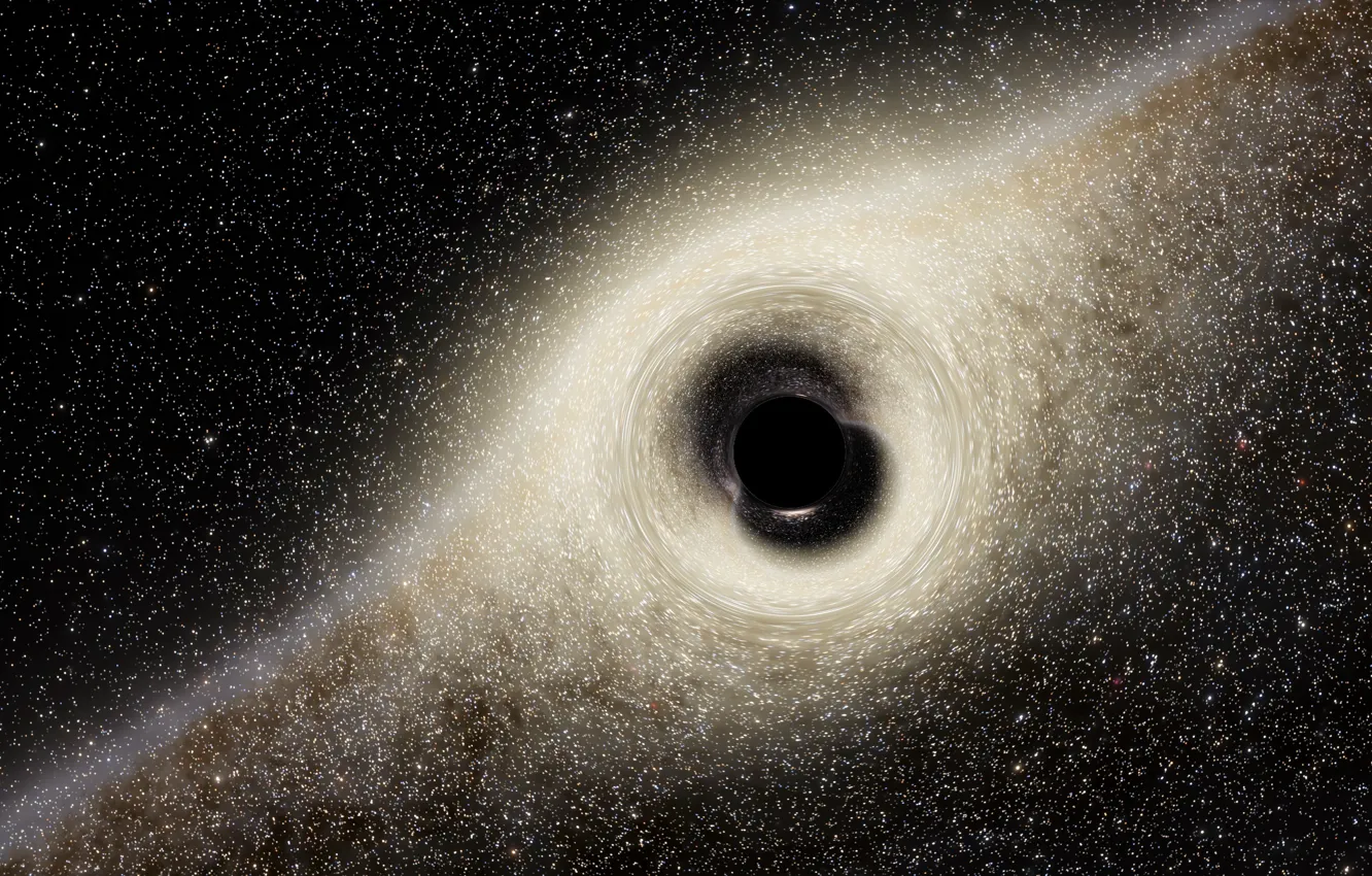 Photo wallpaper space, black hole, black hole, the region of space-time