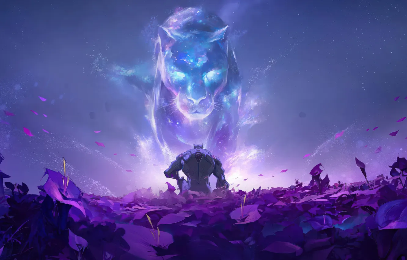 Photo wallpaper black, Marvel, Panther, Rivals