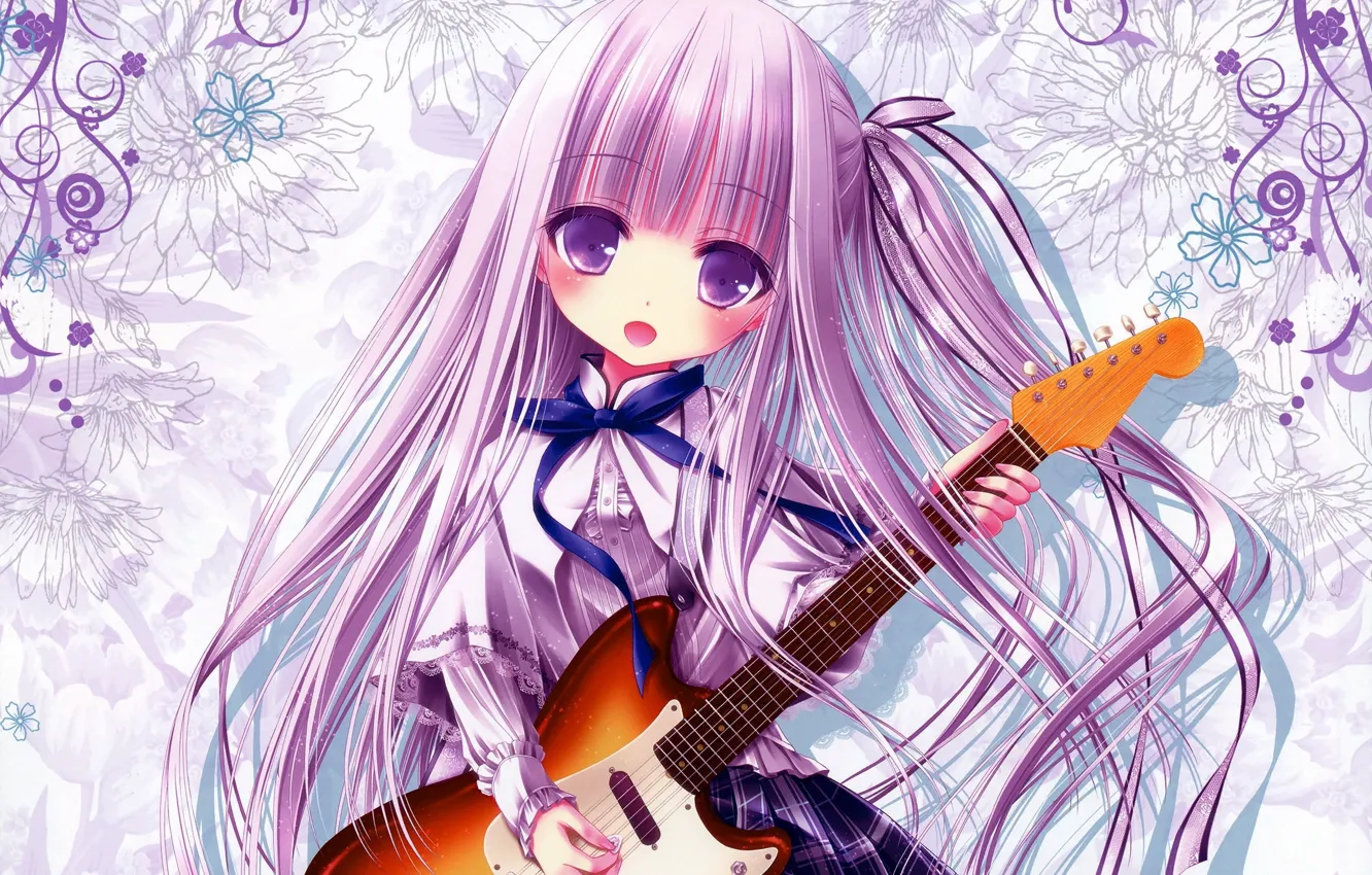 Photo wallpaper guitar, art, girl, tinkle, goto jun, tenshi no three piece