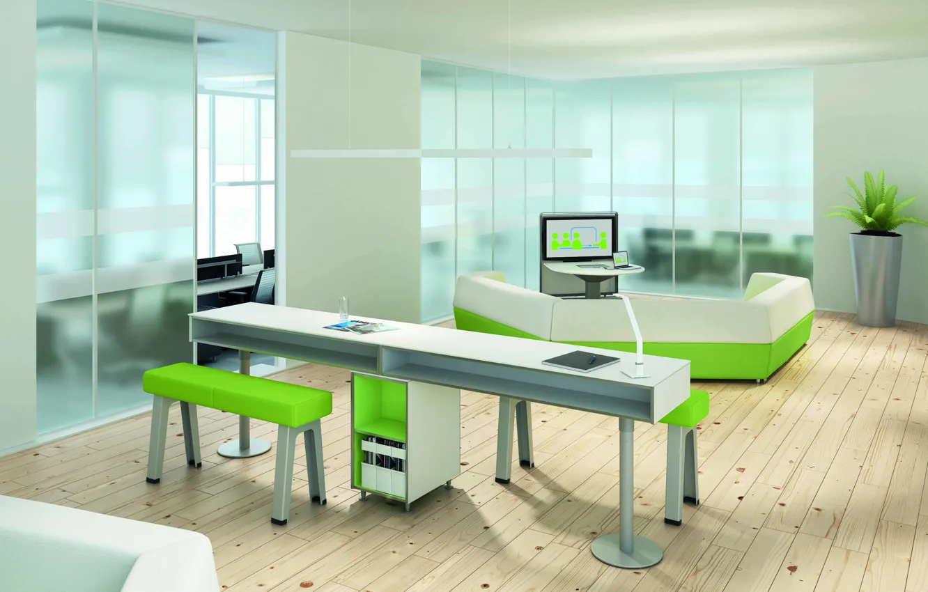Photo wallpaper design, style, interior, office, working, the room