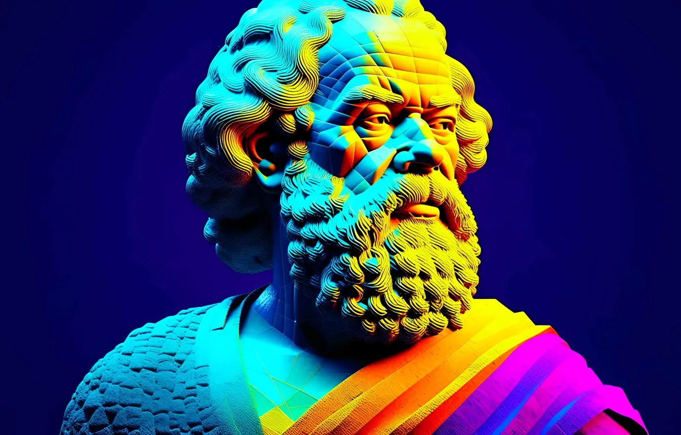 Photo wallpaper face, beard, bust, neural network