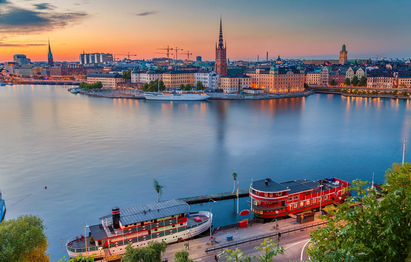 Photo wallpaper morning, Sweden, Stockholm