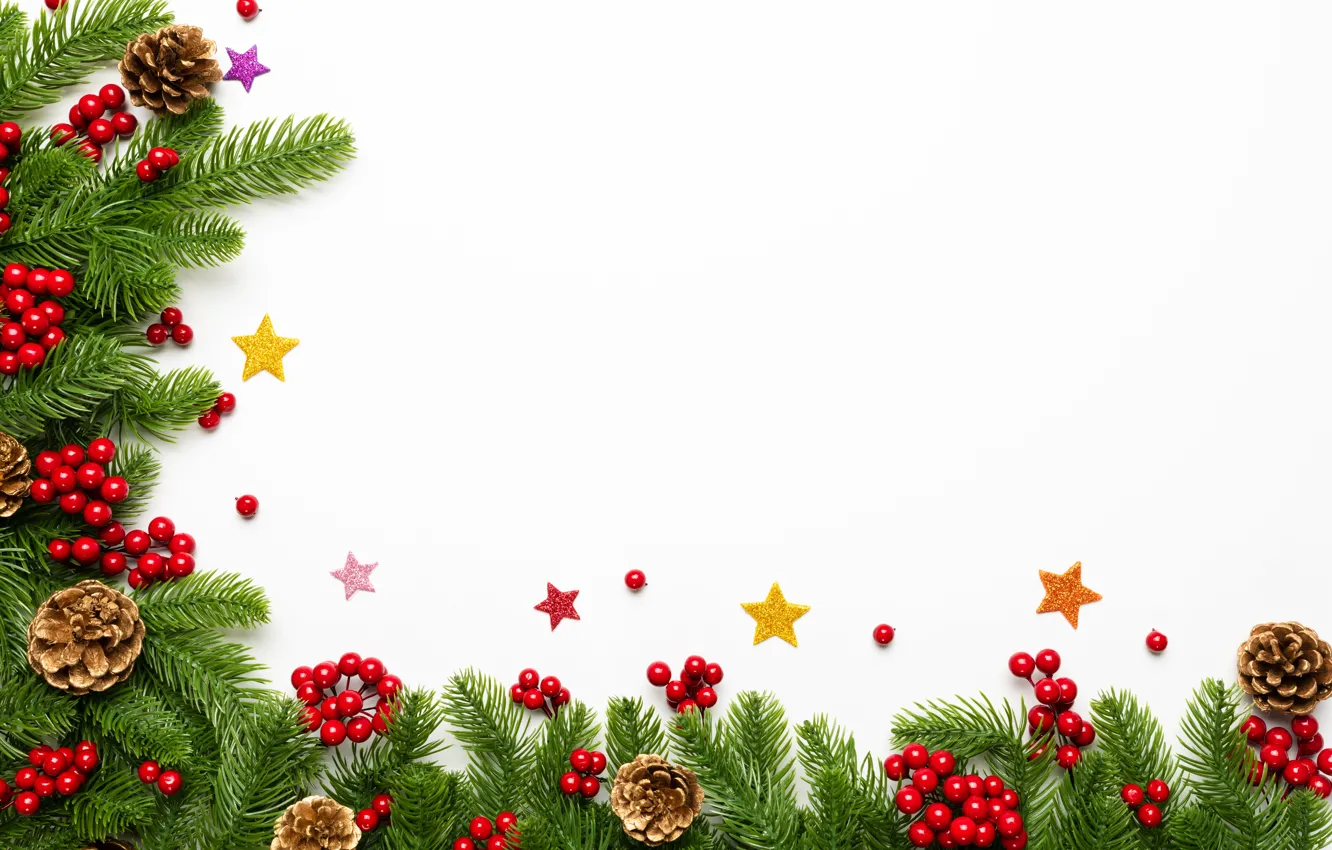Photo wallpaper decoration, berries, New Year, Christmas, Christmas, New Year, decoration, xmas