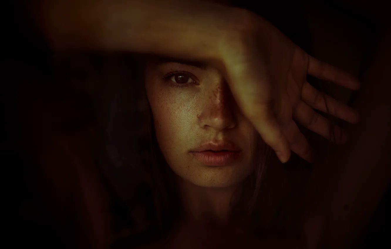 Photo wallpaper freckles, sponge, Anne Hoffmann