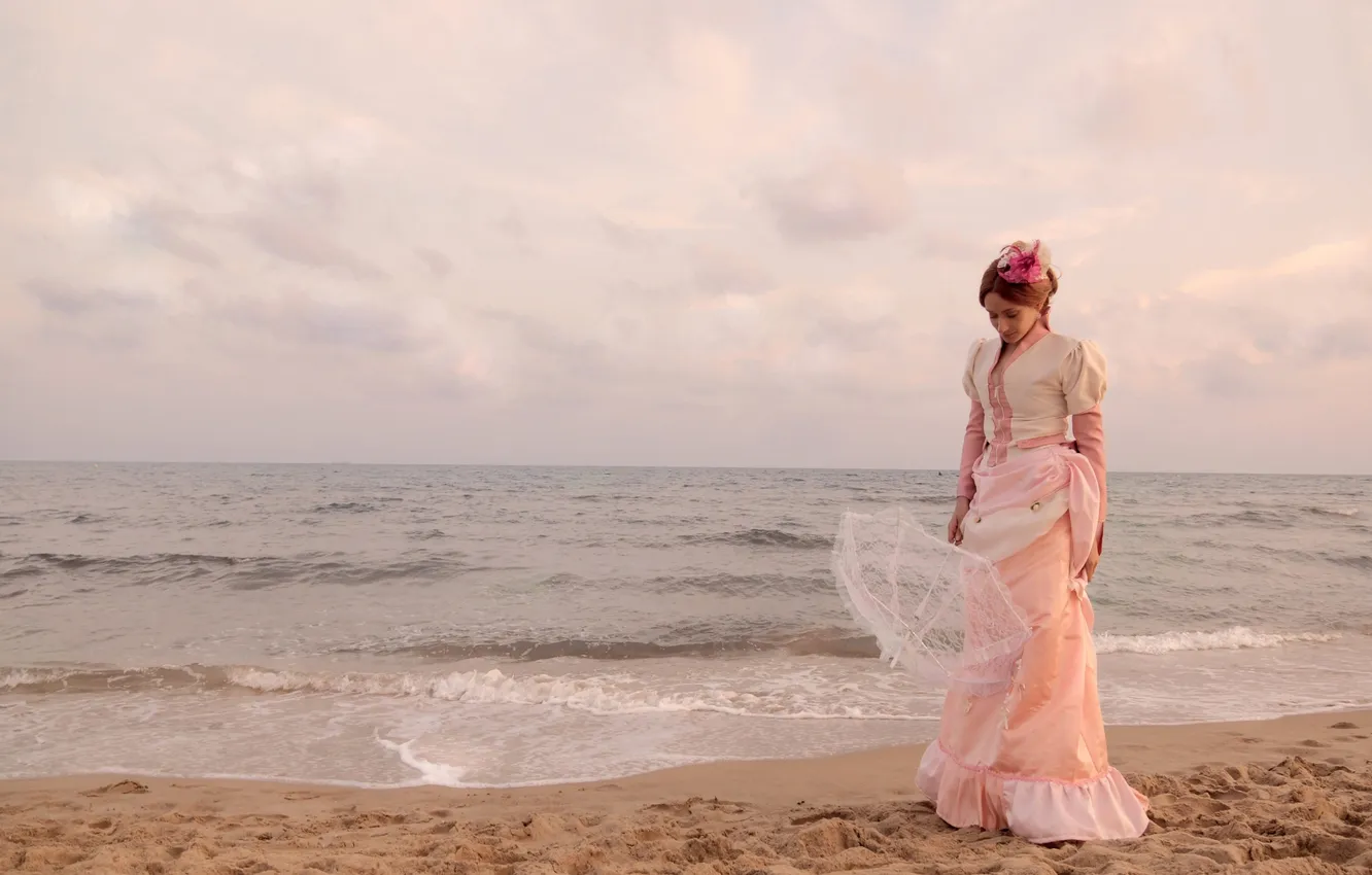 Photo wallpaper style, retro, shore, dress