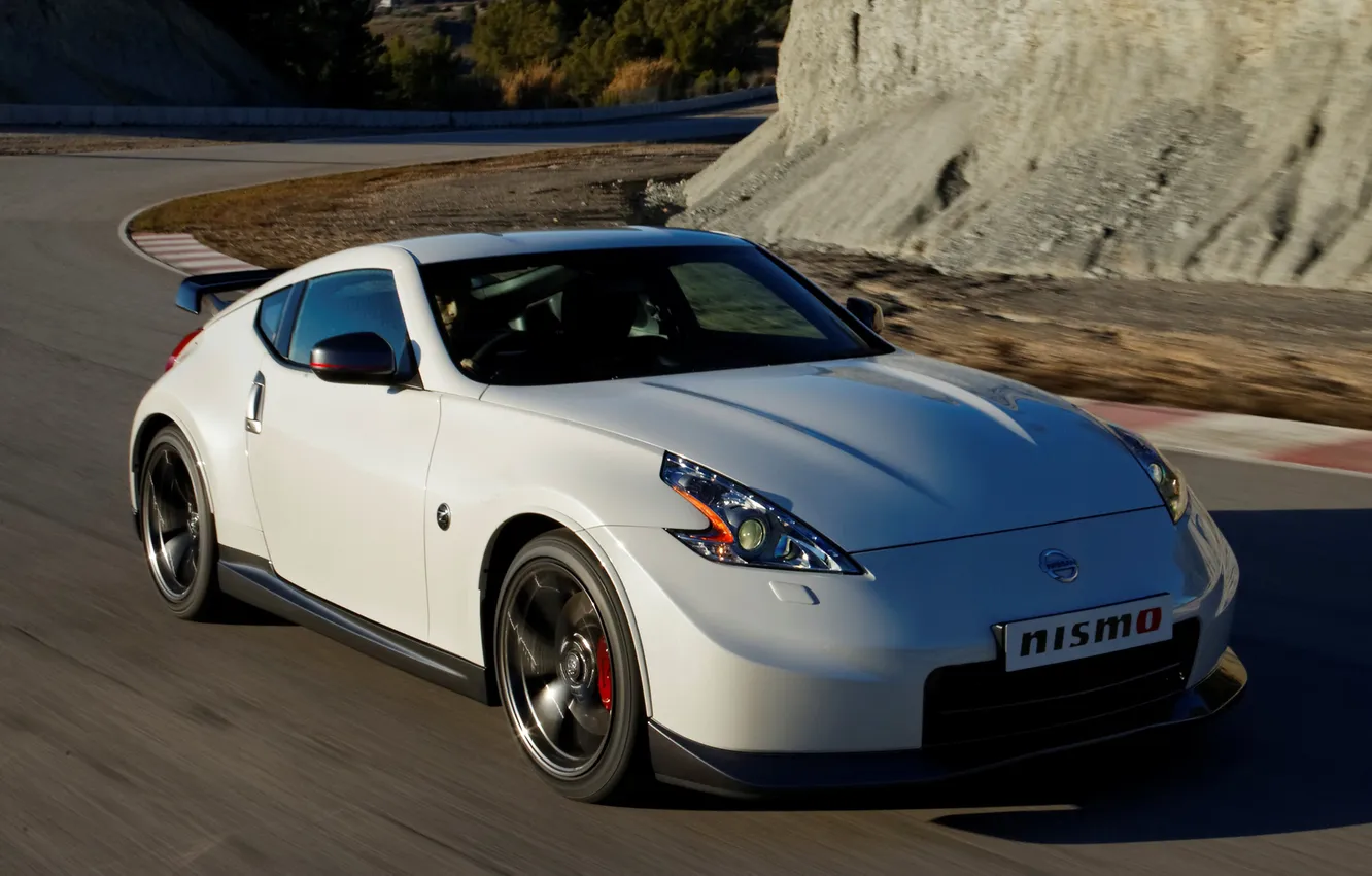 Photo wallpaper auto, speed, Nissan, white, 370Z, Nismo