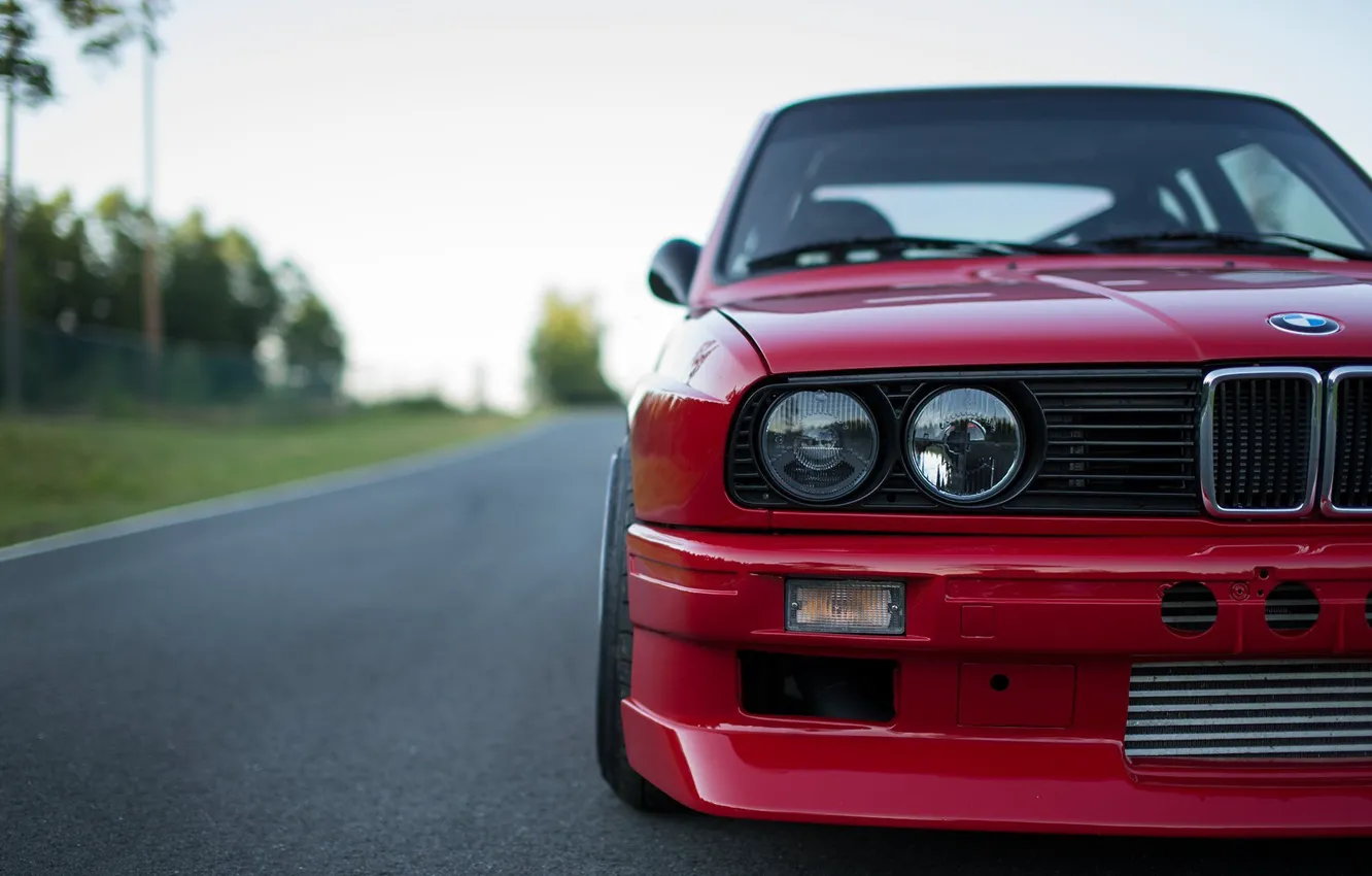 Photo wallpaper car, BMW, red, E30