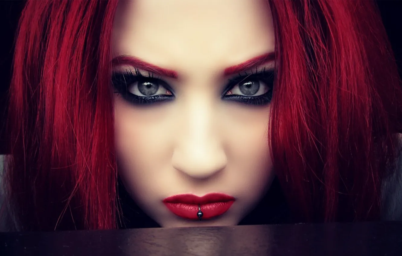Photo wallpaper look, hair, color, makeup, piercing, girl