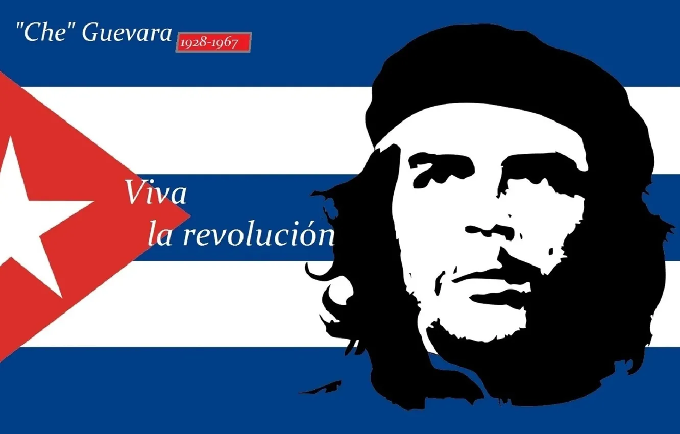 Photo wallpaper Face, Flag, Cuba, Che Guevara.