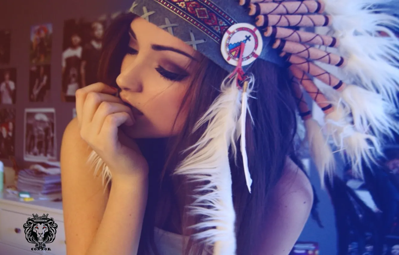 Photo wallpaper girl, beautiful, hair, indian, C0NN0R