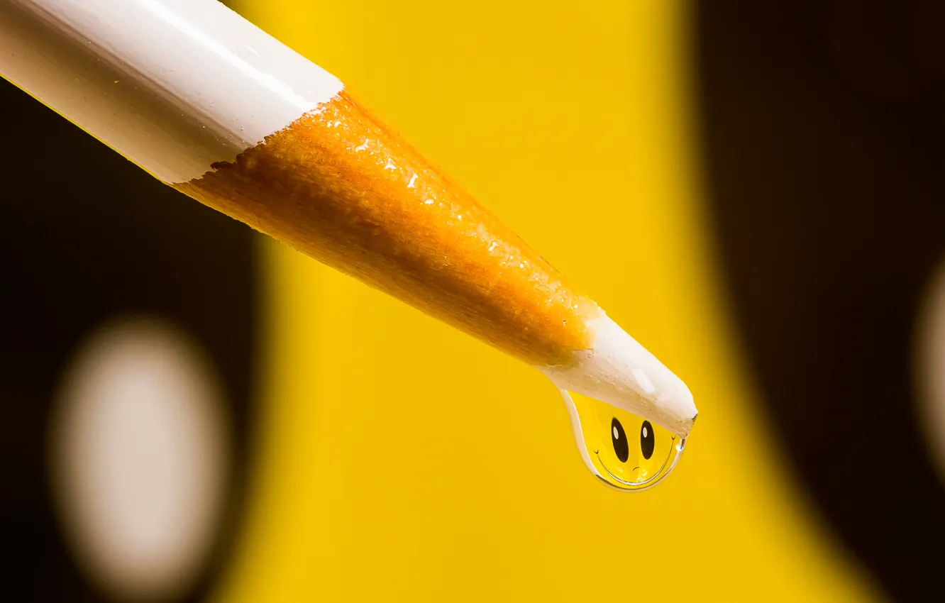 Photo wallpaper drops, pencils, smiley
