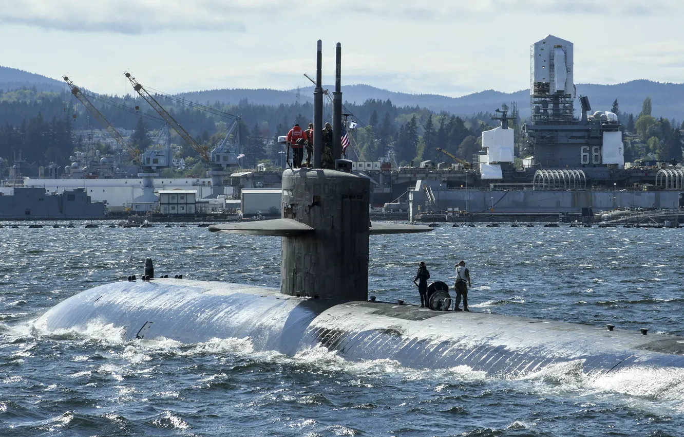 Photo wallpaper submarine, Los Angeles-class, SSN-698, USS Bremerton