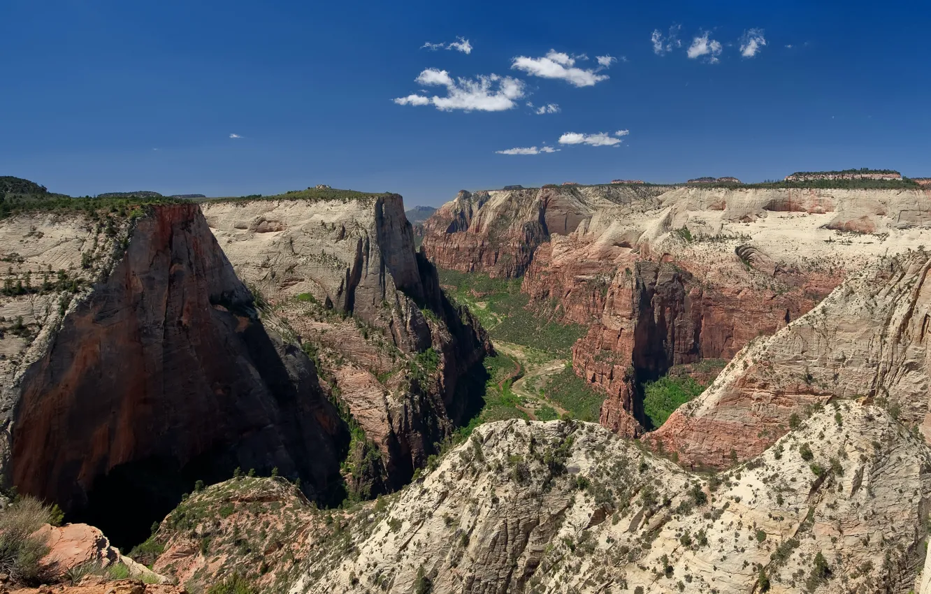 Photo wallpaper mountains, rocks, canyon, gorge, Utah, USA, national Park, Zion