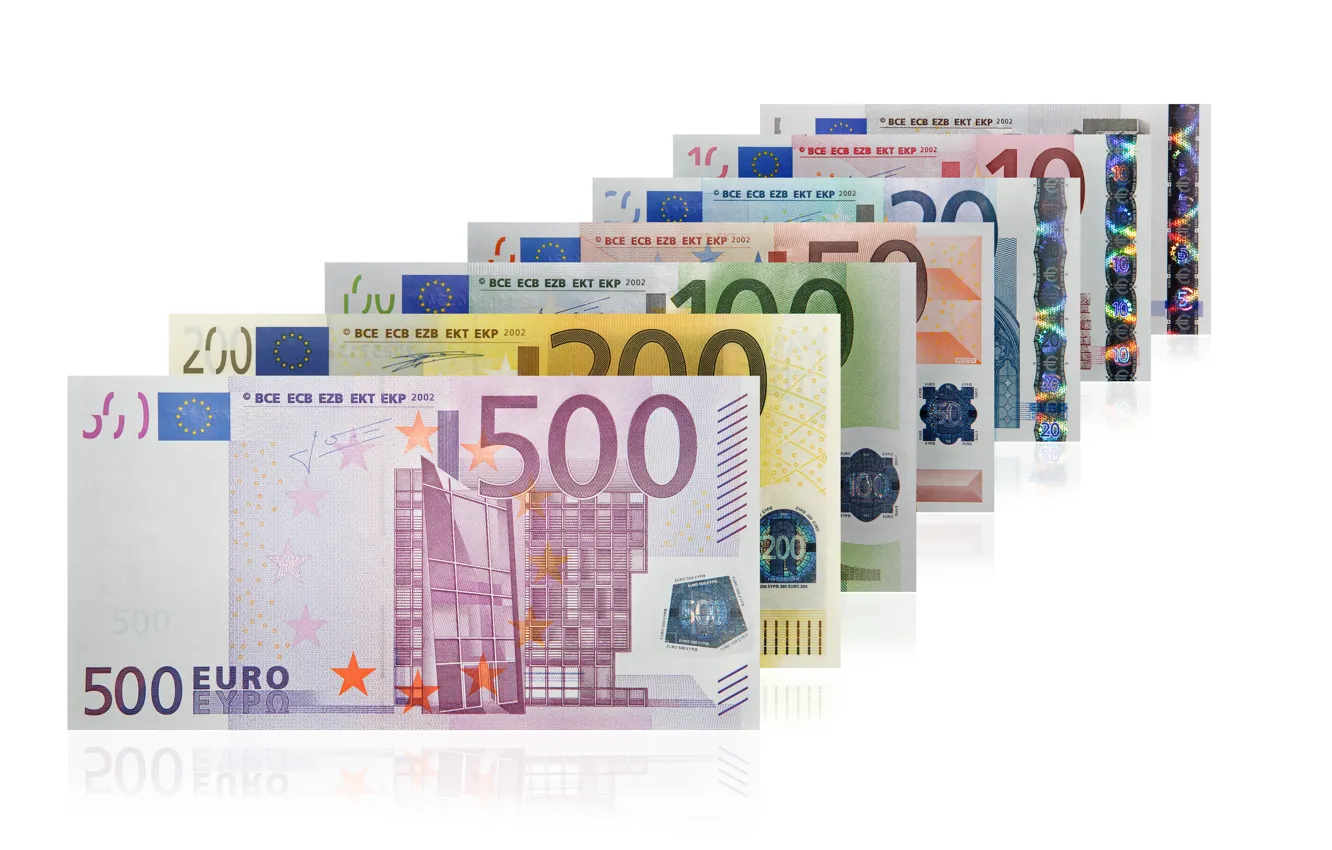 Photo wallpaper money, Euro, a number, currency, bills, banknotes