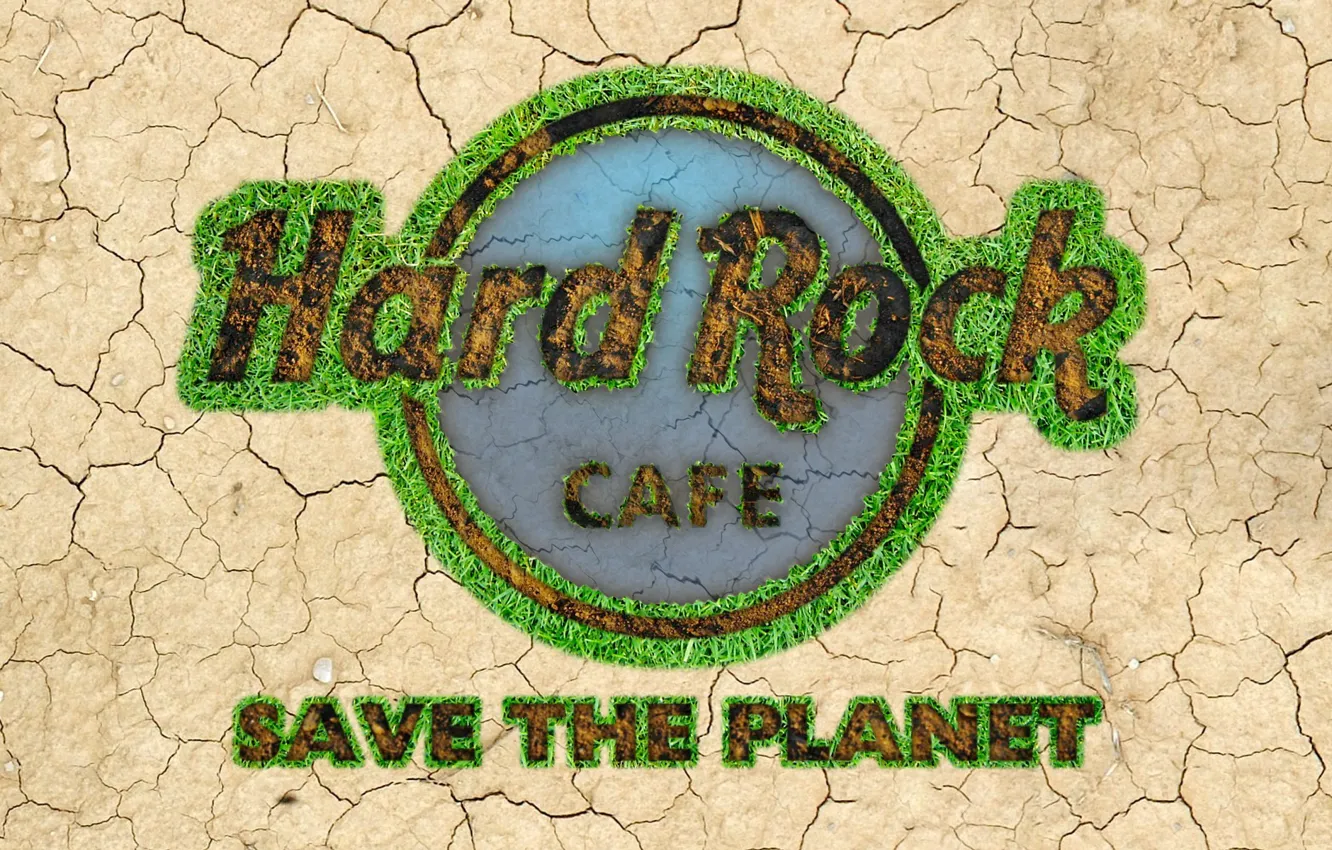 Photo wallpaper logo, typography, artwork, miscellanea, quote, Hard Rock Cafe, Save the Planet