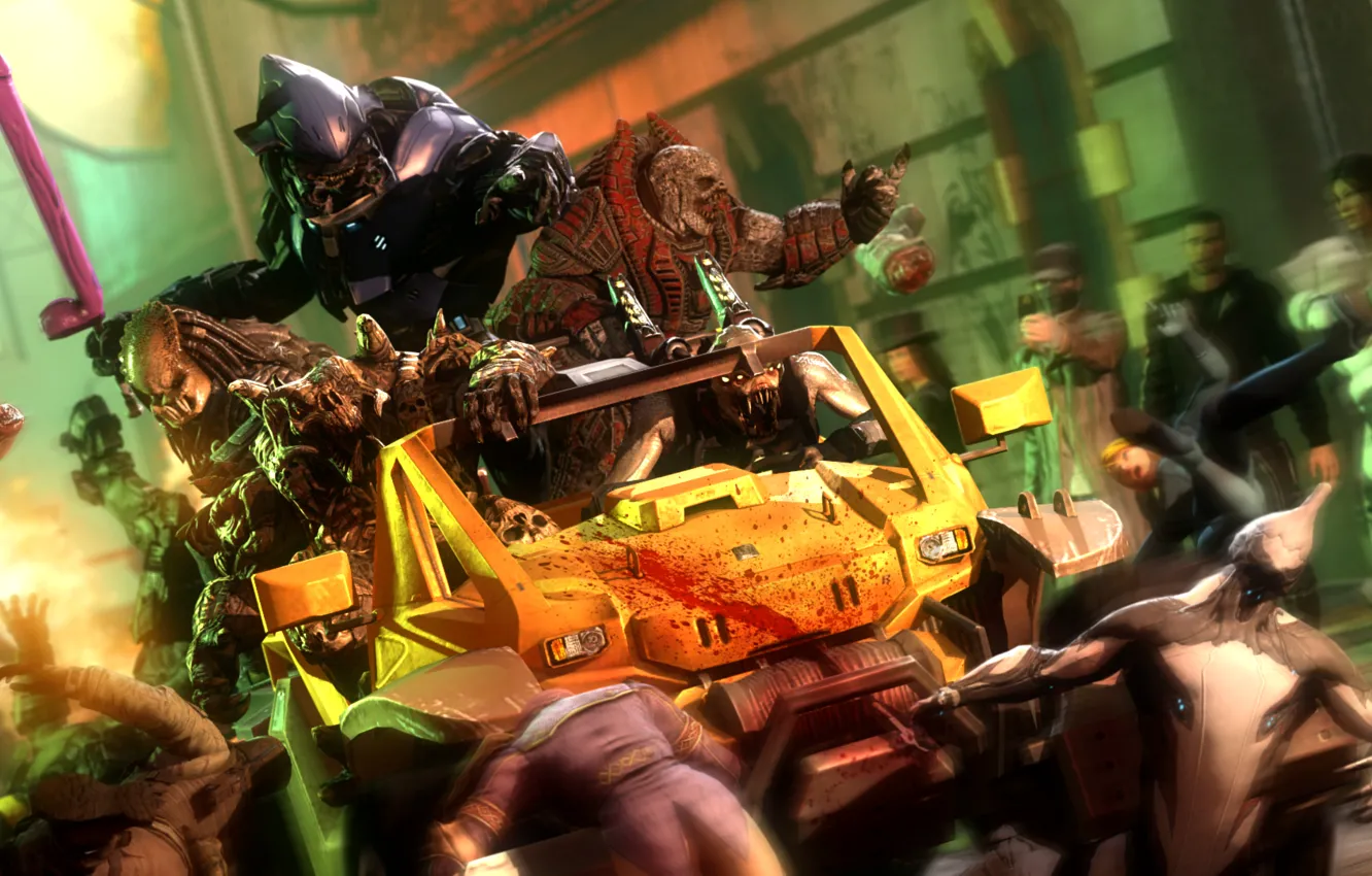 Photo wallpaper Halo, Predator, Gears of War, fan art, Covenant, Locust, truk