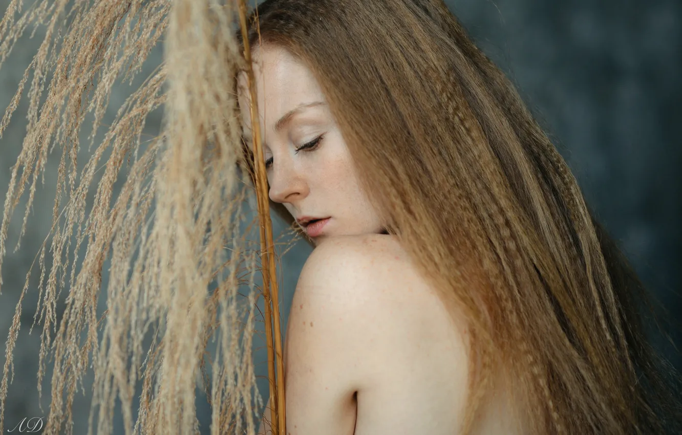 Photo wallpaper freckles, the beauty, redhead, Anastasia Nadezhina, Dmitry Levykin