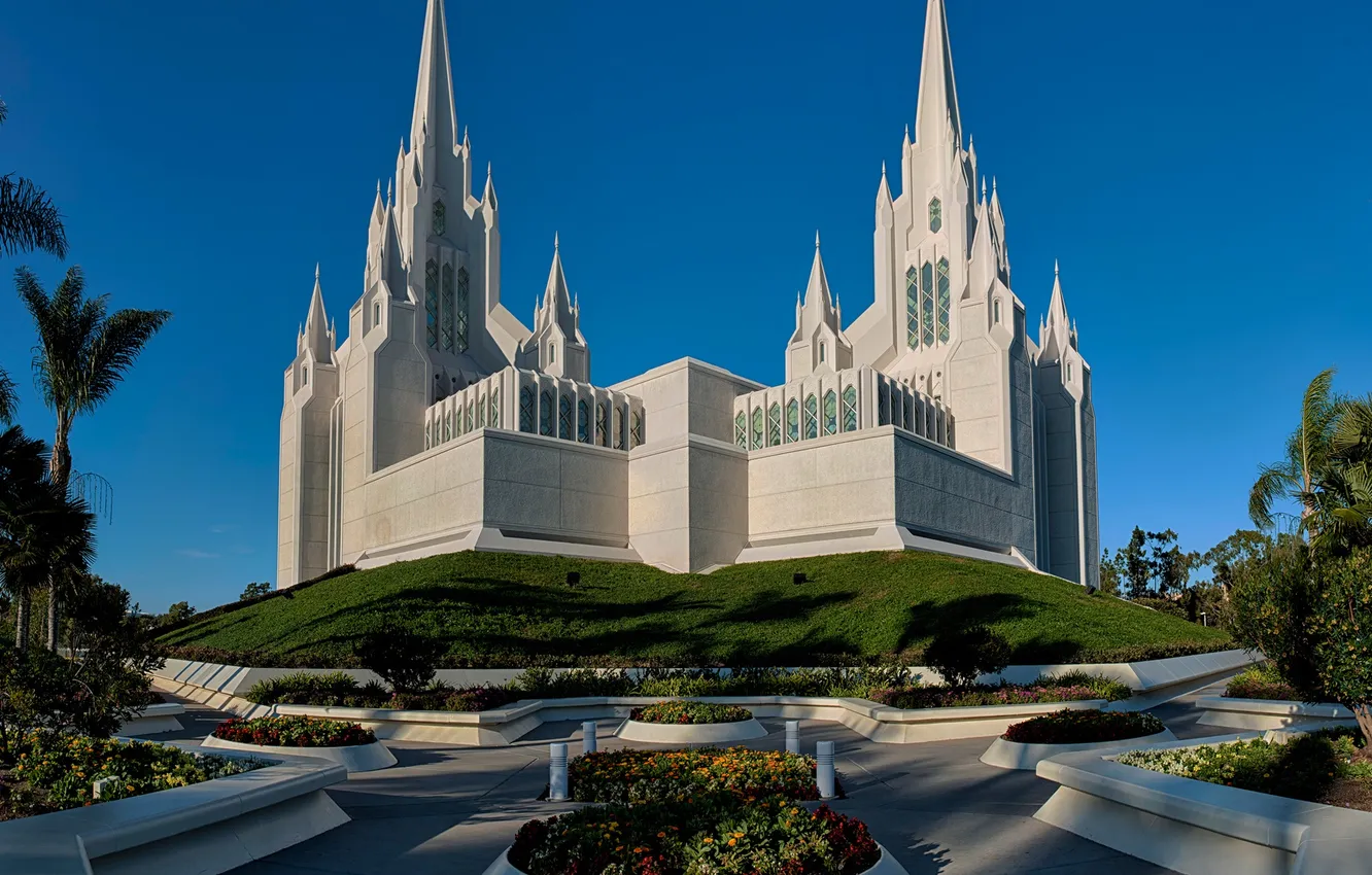 Photo wallpaper Park, CA, USA, flowerbed, University, San Diego