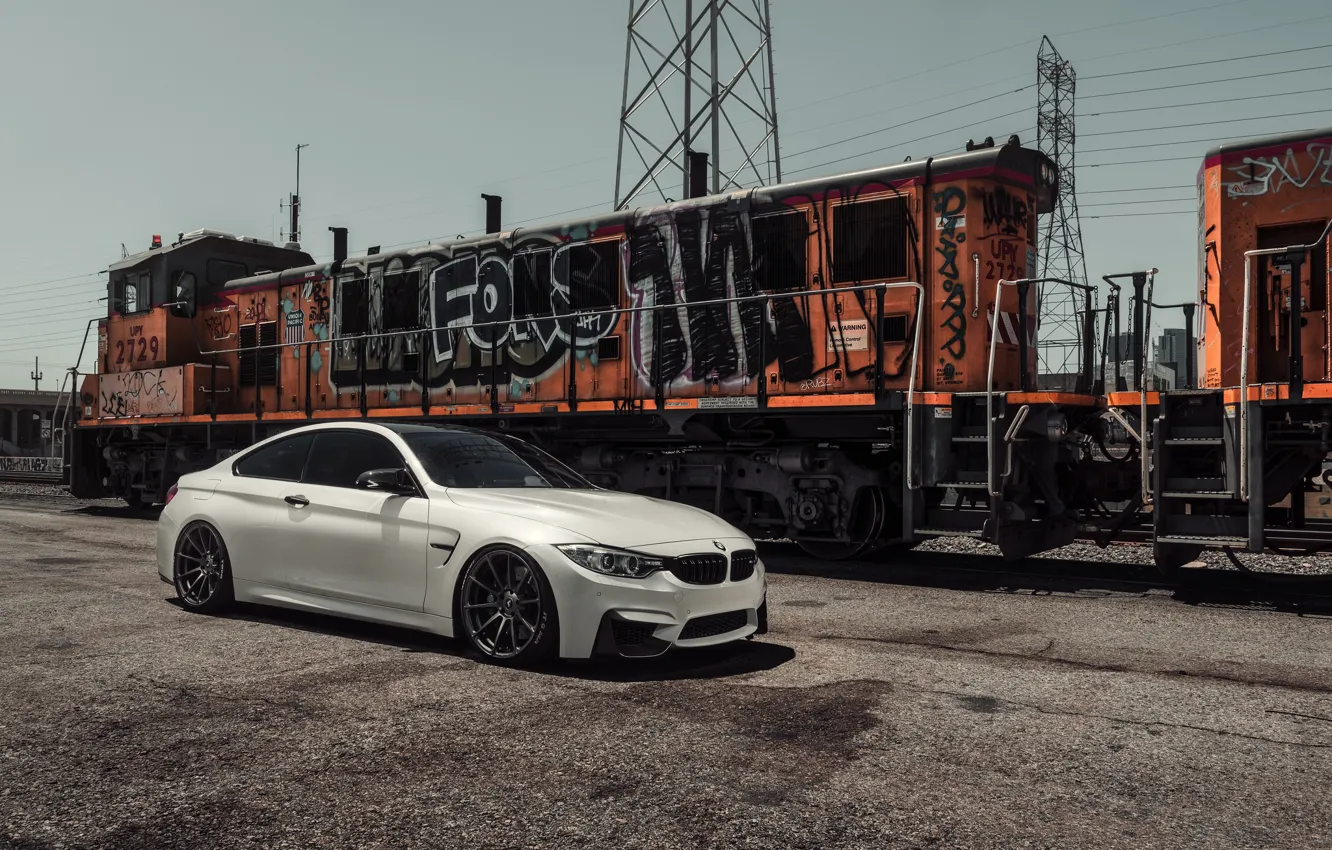 Photo wallpaper BMW, white, train, F82