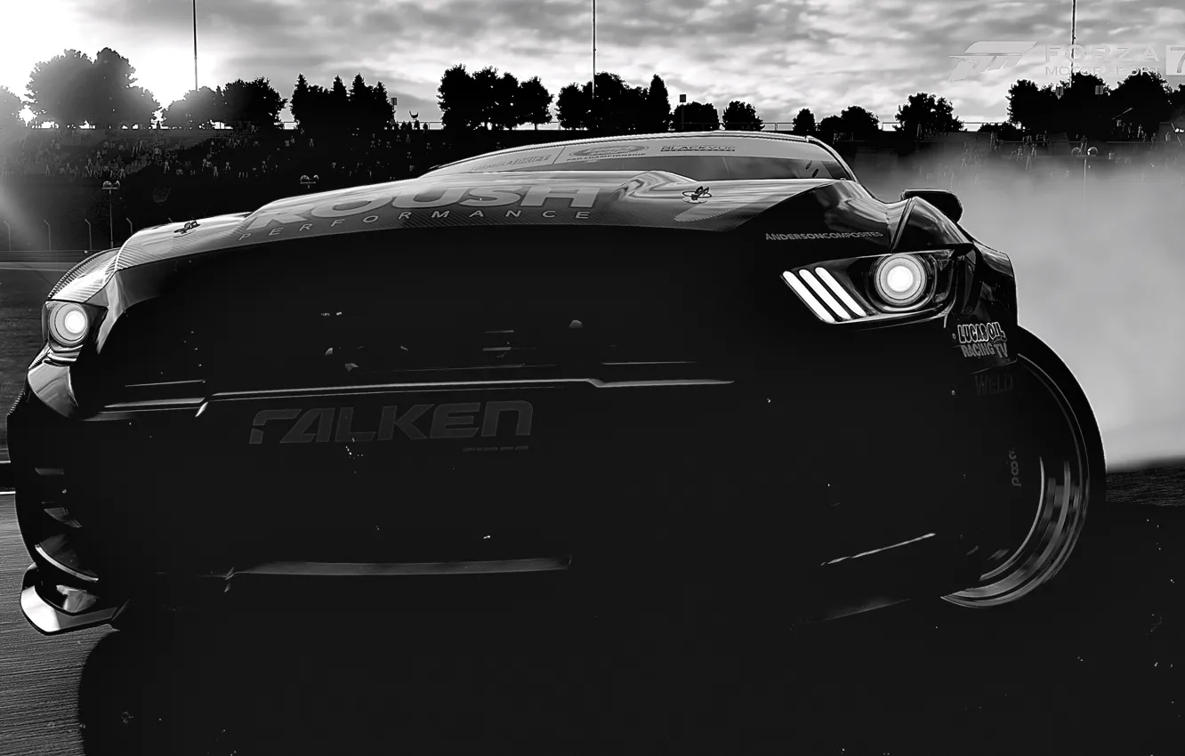 Photo wallpaper black & white, HDR, drift, game, FM7, UHD, Forza Motorsport 7, XBox One X