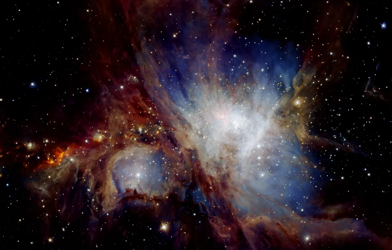 Photo wallpaper Stars, Nebula, Messier 42, Chili, Orion, M 42, NGC 1976, VLT Survey Telescope