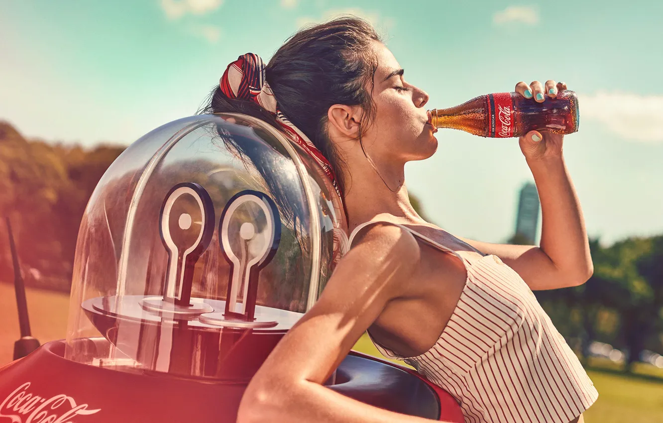 Photo wallpaper girl, hot, coca cola, beautiful, figure, model, pretty, beauty