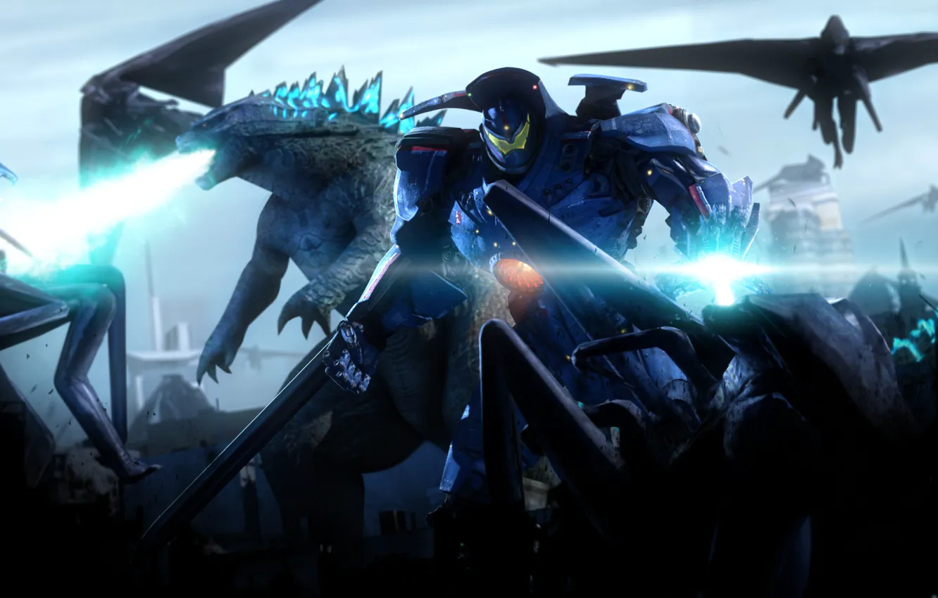 Photo wallpaper monster, Godzilla, Pacific Rim, Pacific rim, Gipsy Danger